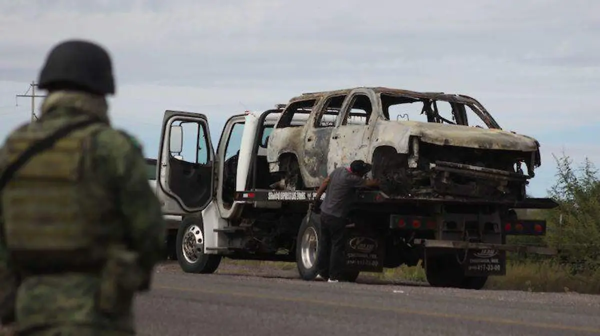 LeBarón Bavispe Camioneta Calcinada